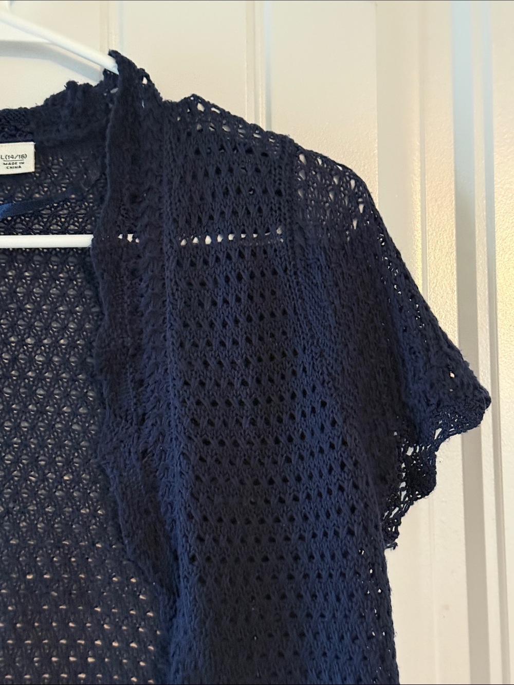 Cato Navy Crochet Short Sleeve Bolero - Picture 3 of 4